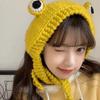 Cute Knitted  Frog Hat Knitted Warm Hat Cap Gift Idea Women  Beanie Hat  Autumn Season