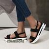 Fashion Buckle Platform Sandals Women's 2024 Summer Thick Sole Non-Slip Sandalias Mujer Outdoor Lightweight Sports Sandals White