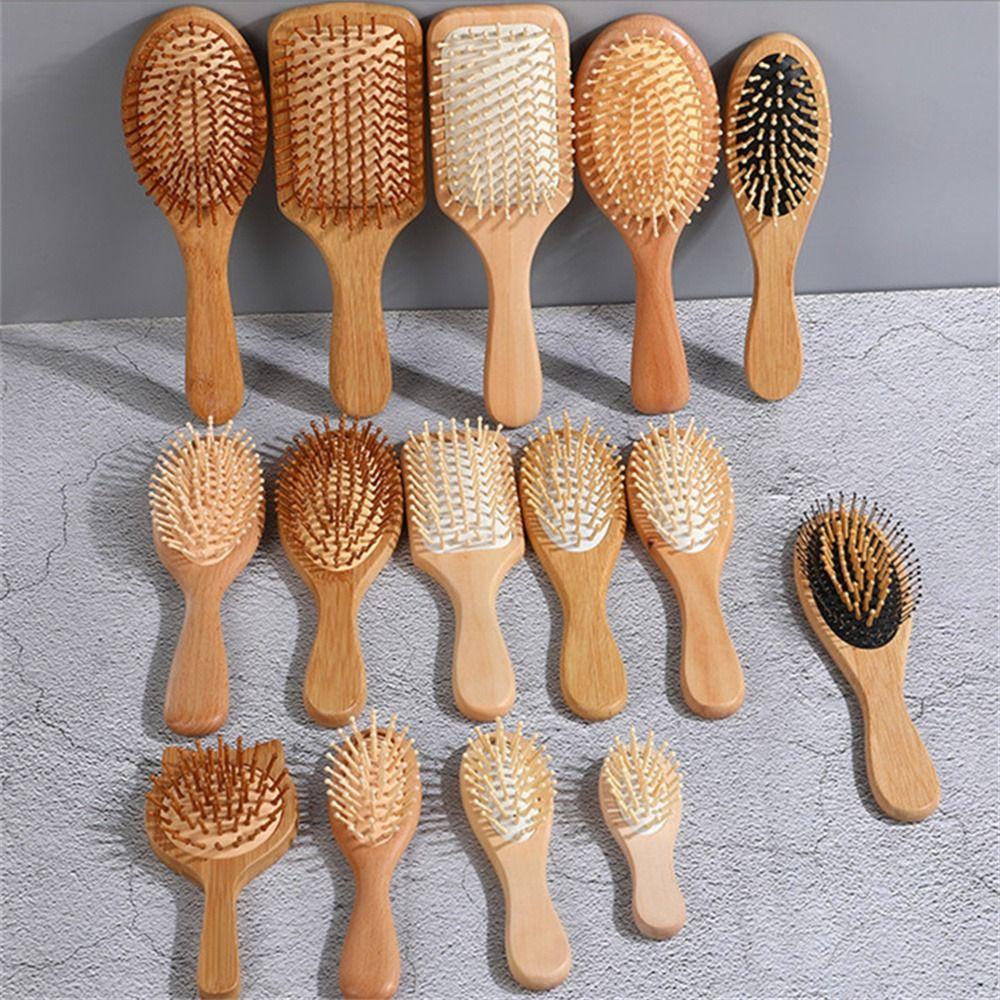 Professional Air Cushion Wood Comb Massage Brush Hair Loss Bamboo Comb Healthy Detangling Hair Brush Styling Tool
