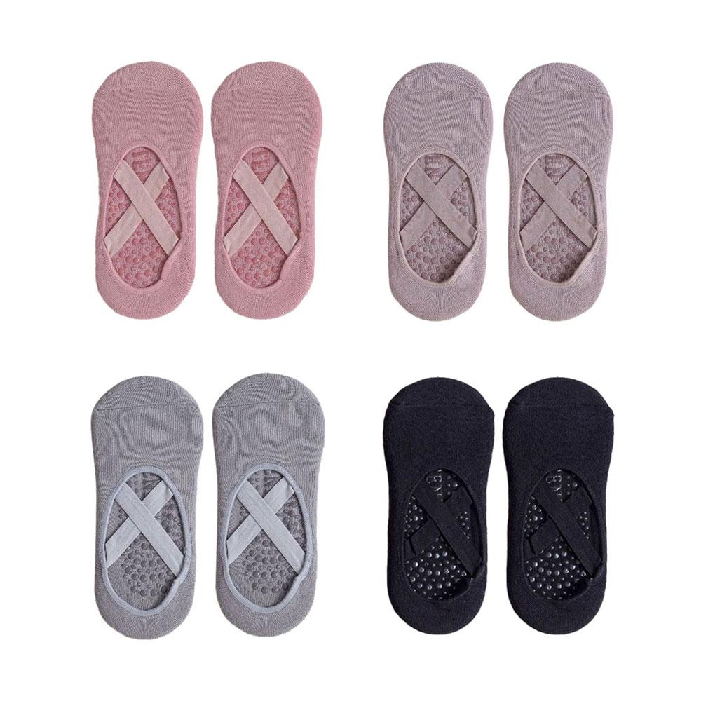 4 пары нескользящих носков для йоги до щиколотки для женщин – Идеально подходят для йоги, пилатеса и тренировок