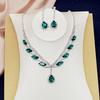 1 Set Bridal Jewelry Set Shiny Decoration Female Trendy Lightweight Sparkling Clavicle Chain Earrings for Banquet