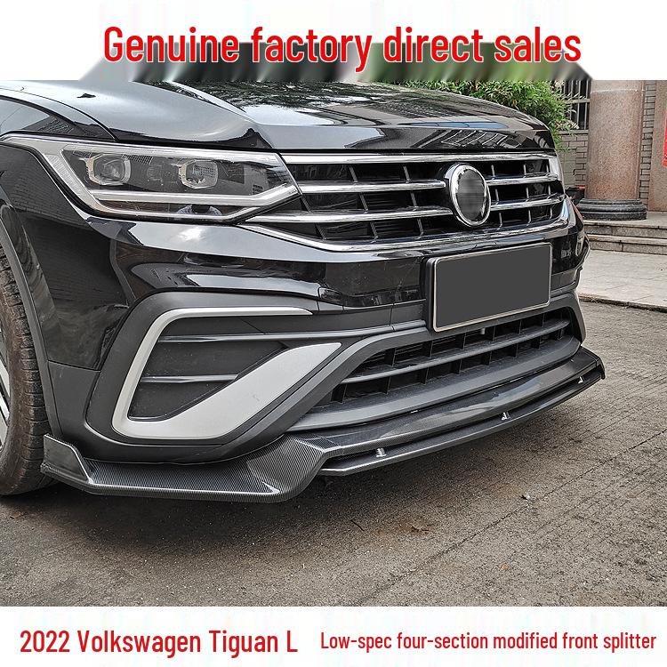 Совместимый с базовой моделью Volkswagen Tiguan L 2022 года, этот комплект включает передний сплиттер, накладку на бампер, задний спойлер и угловые накладки.