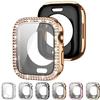 Блестящее стекло+чехол для Apple Watch Case 49мм 46 42 45 41 40 44мм Бриллиантовый бампер+Защита экрана Iwatch Series 11 10 9 8 7 6 5 SE