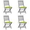 Day and Night - Day and Night Folding Garden Chairs 4 Pcs Cushions Solid Acacia Wood
