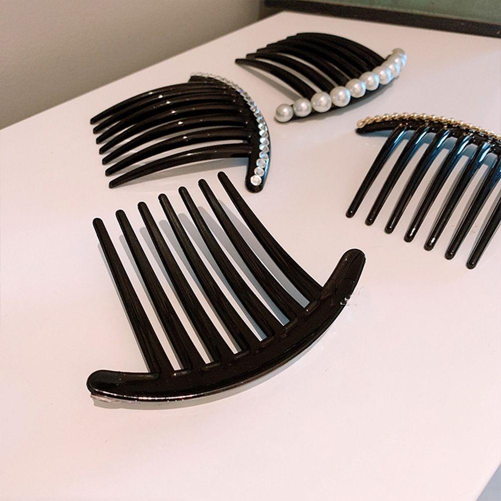 Elegent Headwear Teeth Hair Clip Pearl Hair Combs Sequins Hair Bun Maker Hairpins Headpieces