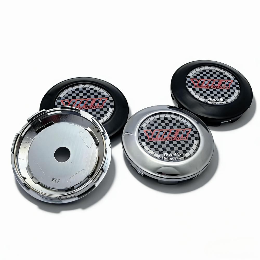 4pcs 77MM Clips 72MM JDM VOLK Logo Emblem Car Wheel Center Caps Rim Hubcaps Dust Cover RAYS Badge Wheels Hub Cap Car Accessories