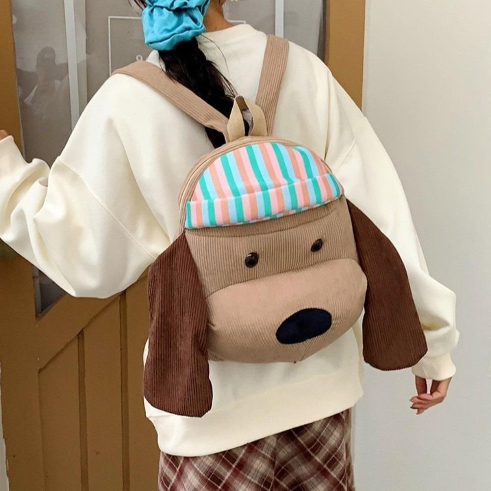 Fluffy Dog Plush Doll Knapsack Stuffed Students School Bag Cartoon Plush Backpack Birthday Gift