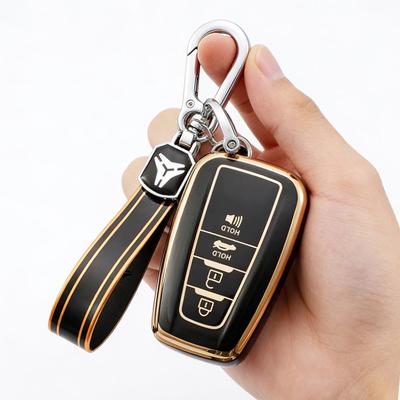 Чехол-брелок из ТПУ с 4 кнопками для автомобильного ключа Toyota Camry CHR Corolla RAV4 Avalon Land Cruiser Prado Prius 2017 - 2022 Брелок