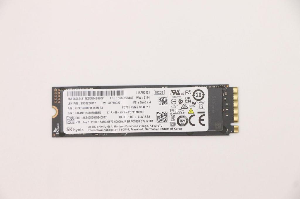 Lenovo 512Gb M.2 2280 Pcie 3.0 X4 Ssd, Model 5Utp-10G, 5Ss0V26442