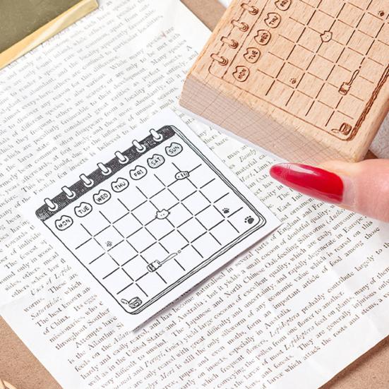 Планировщик с мультяшным котом, штамп для самостоятельного скрапбукинга, еженедельное ежемесячное расписание, время планирования