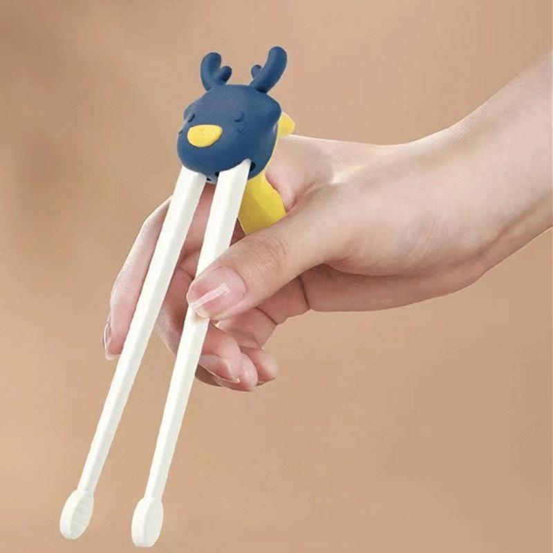 Children's Learning Chopsticks Mom&Pea Dark Blue Pink Yellow Green YQ0100