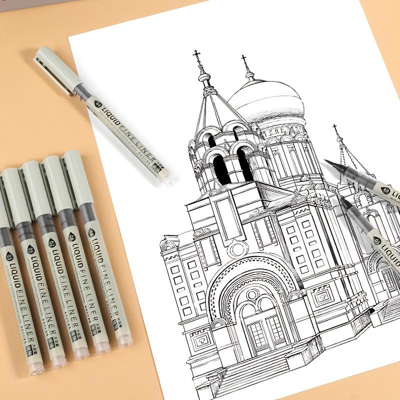 8Pcs Waterproof Fineliner Pens Black Pigment Ink Micron Liner Pen For Drawing Sketching Animation