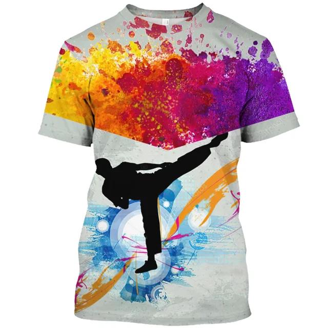 Japan Training T-shirt Men's 3d Karate Printed Tee Tops Oversized Short-sleeved Sportswear Men Quick-drying T Shirt