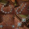 Chinese Traditional Knot Waist Chain With Metal Carving Turquoise For Occasions