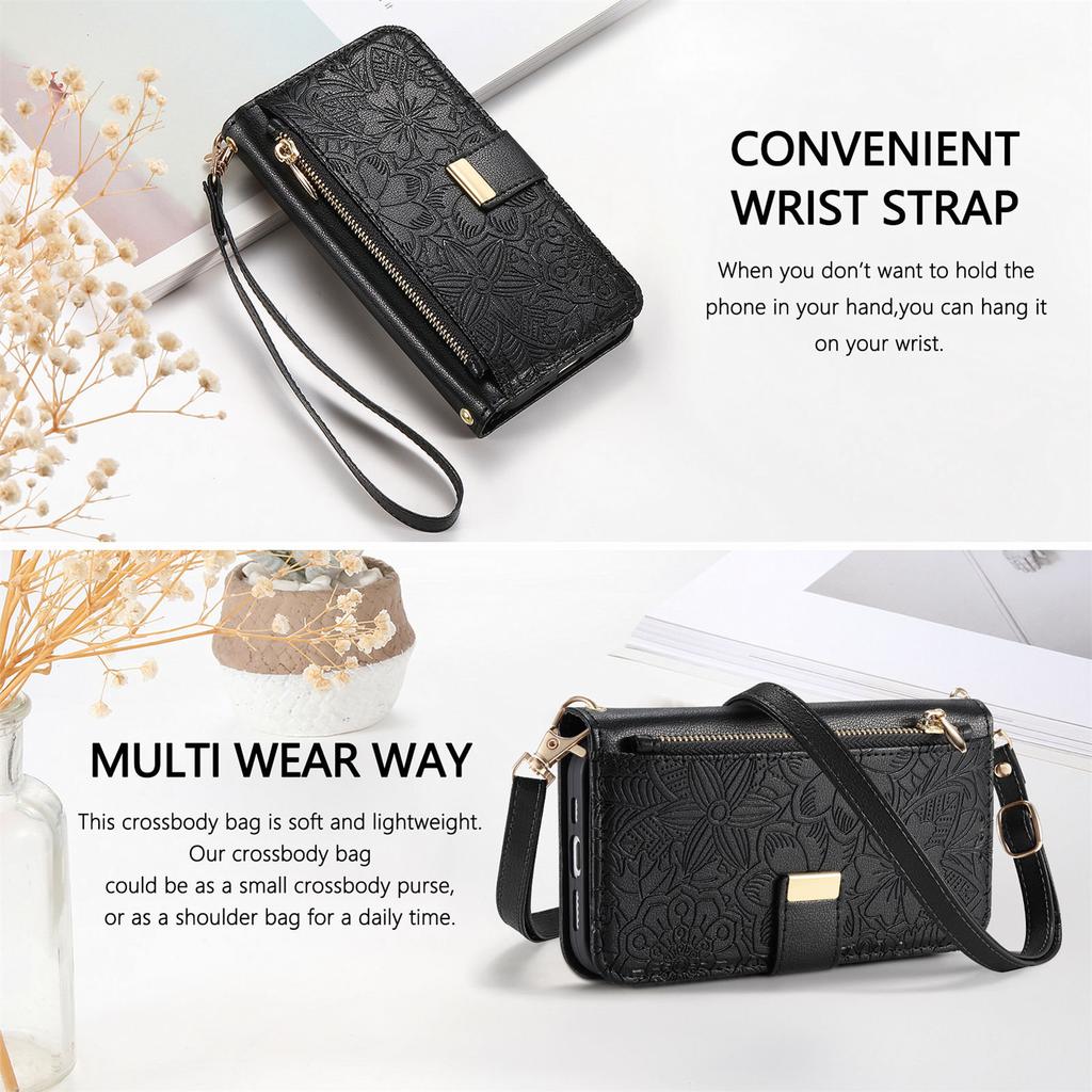 PU Leather Zipper Crossbody Flip Wallet Card Slot Phone Case for Xiaomi MI 17 Ultra 15T Pro 14T 13T 11 LITE Wrist Strap Cover