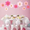 9Pcs/Set Floral Pom Poms Wall Hanging Banner Pink Paper Fans  Birthday Baby Wedding Party Decoration