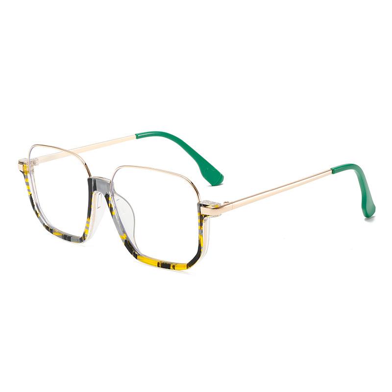 Half Frame Oversized Square Glasses Anti Blue Light Large Frame Reading Glasses Women Popular Transparent Eyeglasses Uv400