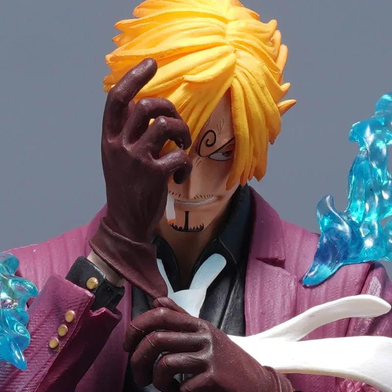 25 см Аниме One Piece Санджи Фигурки Действия Курящий Дьявольская Нога ПВХ GK Статуя Модель Коллекция Украшение Комнаты Игрушки Сюрприз Подарки