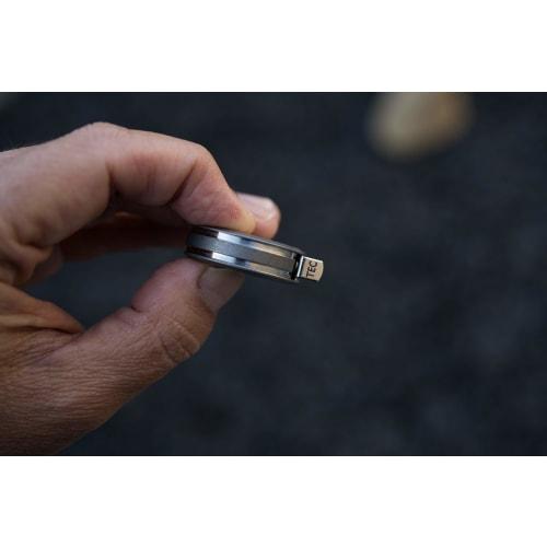 TEC Accessories Ti-Tape Titanium Retractable Mini Tape Measure (Stonewash Finish) - Imperial and Metric 3ft User-Interchangeable Small Measuring Tape