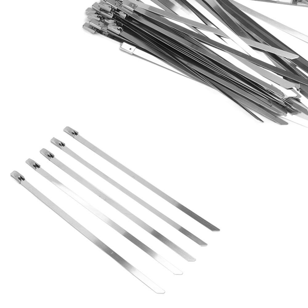 200 Pcs Self Locking Cable Tie Stainless Steel Self Locking Cable Tie Zip Tie Exhaust Wrap