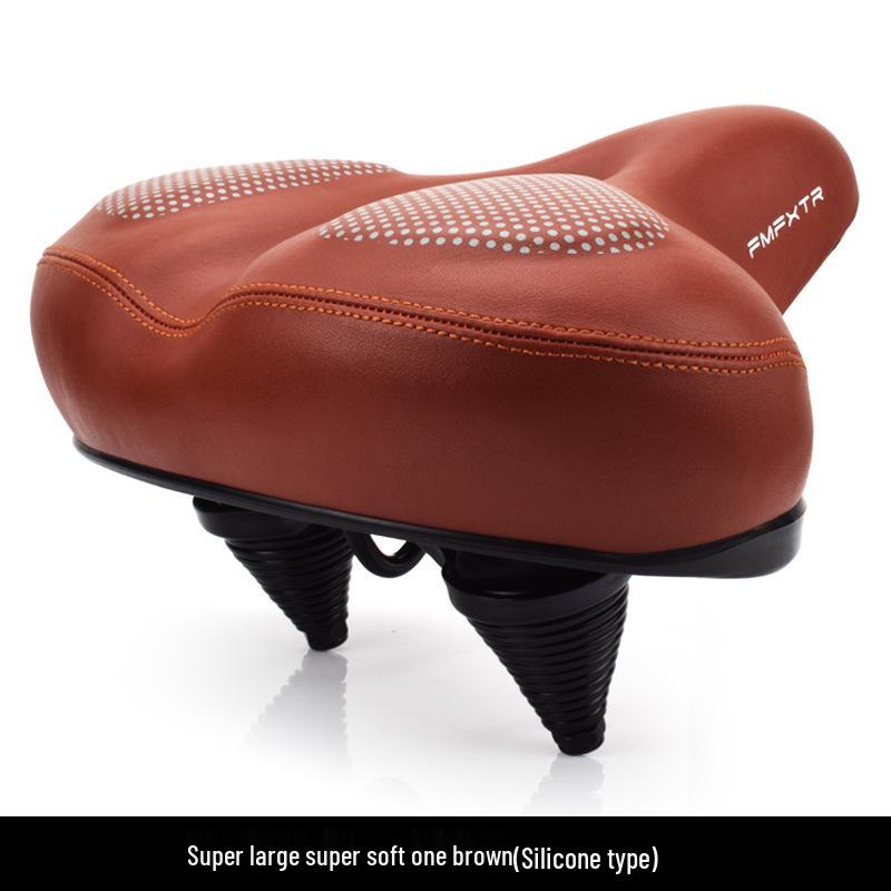Thickened Sponge & Silicone Mountain Bike Saddle with Spring Shock Absorption for Comfort