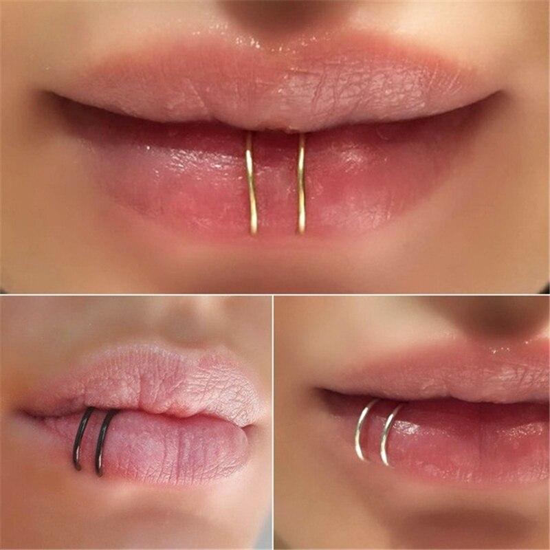 60 шт./компл. кольцо в носу пирсинг в стиле панк золотого, серебряного цвета ручной работы крошечное кольцо в носу обруч кольца для перегородки носа ювелирные изделия для пирсинга