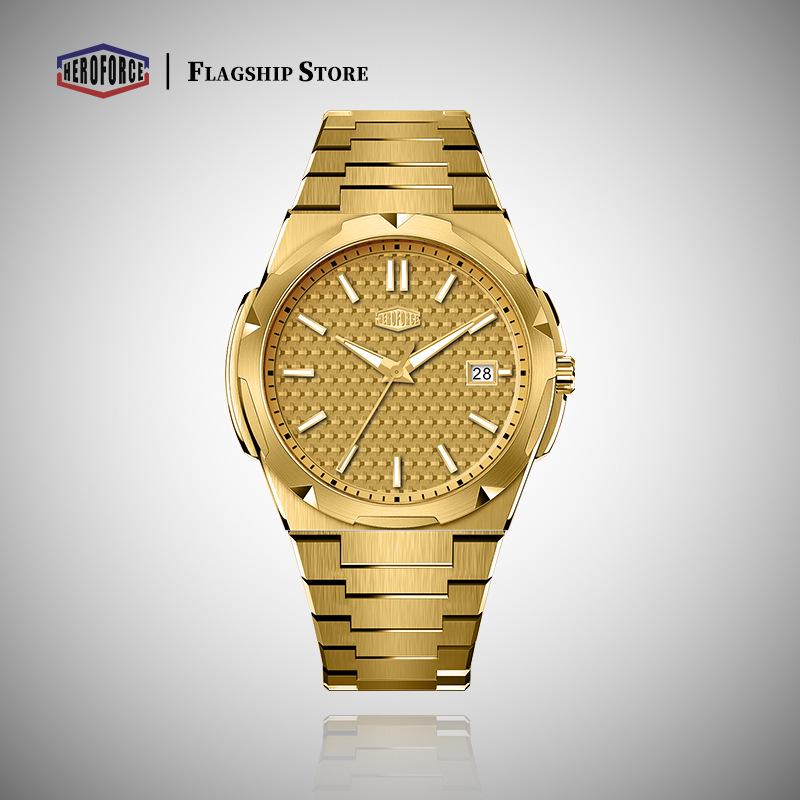 HeroForce 5004TK Men's Quartz Steel Band Wristwatch - Elegant, High-End Design