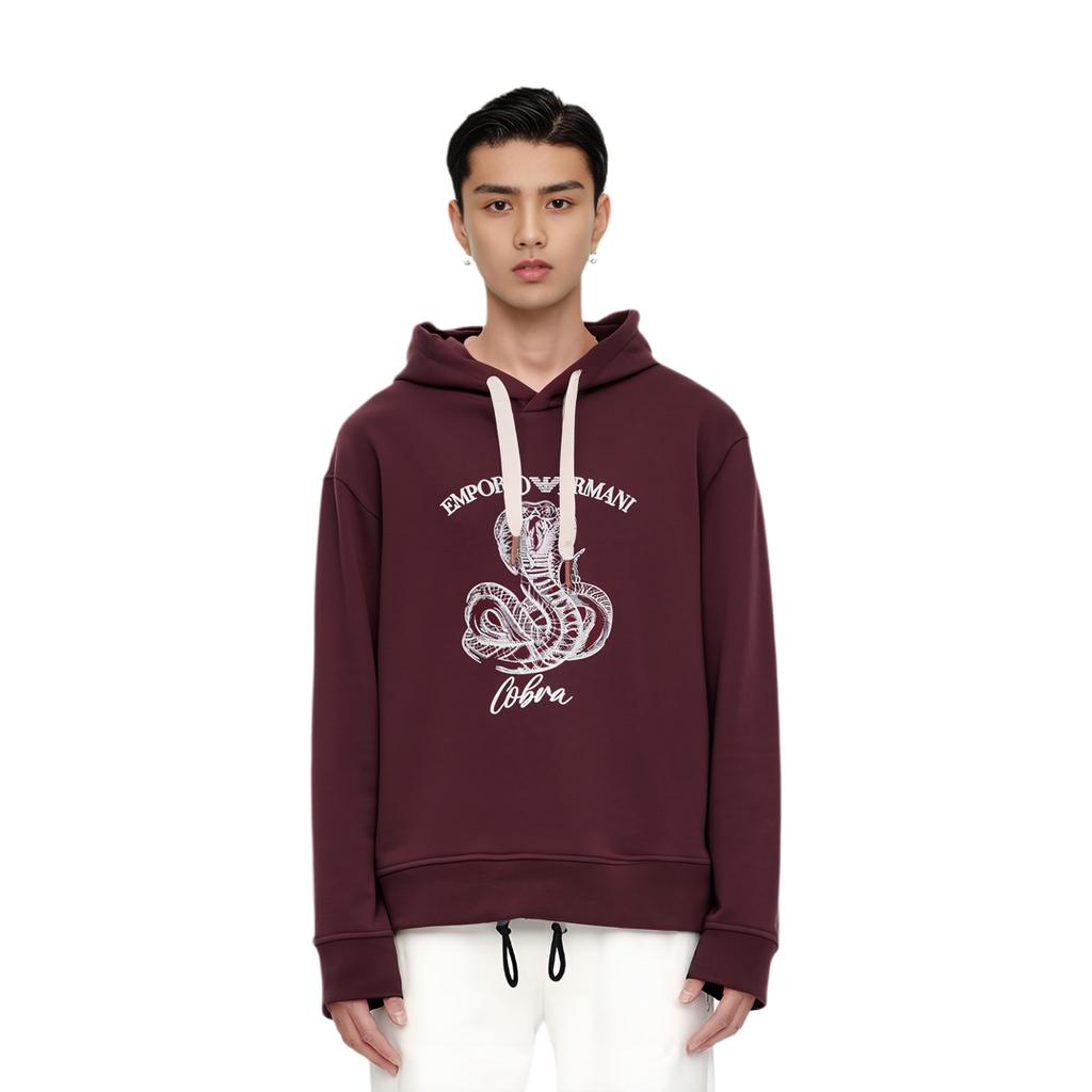 EMPORIO ARMANI Sweatshirts Men's Red Hooded Moderate Regular 6L1MM5-1JWPZ-0397