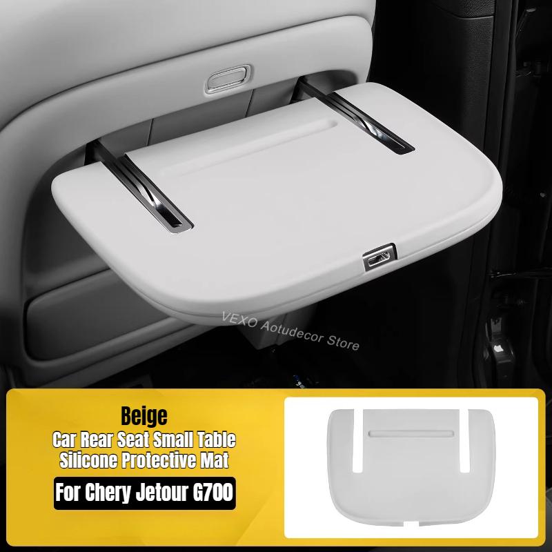 For Chery Jetour G700 2025 2026 Car Rear Seat Table Board Silicone Pad Protective Mat Scratchproof Anti-Slip Cover Accessories