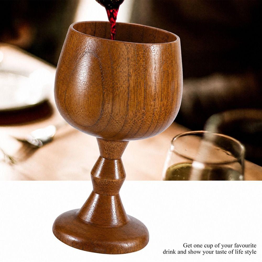 Solid Wood Wooden Wine Goblet Hand-made Jujube Wood Wooden Drinking Cup Wooden Mug Drinking Wine