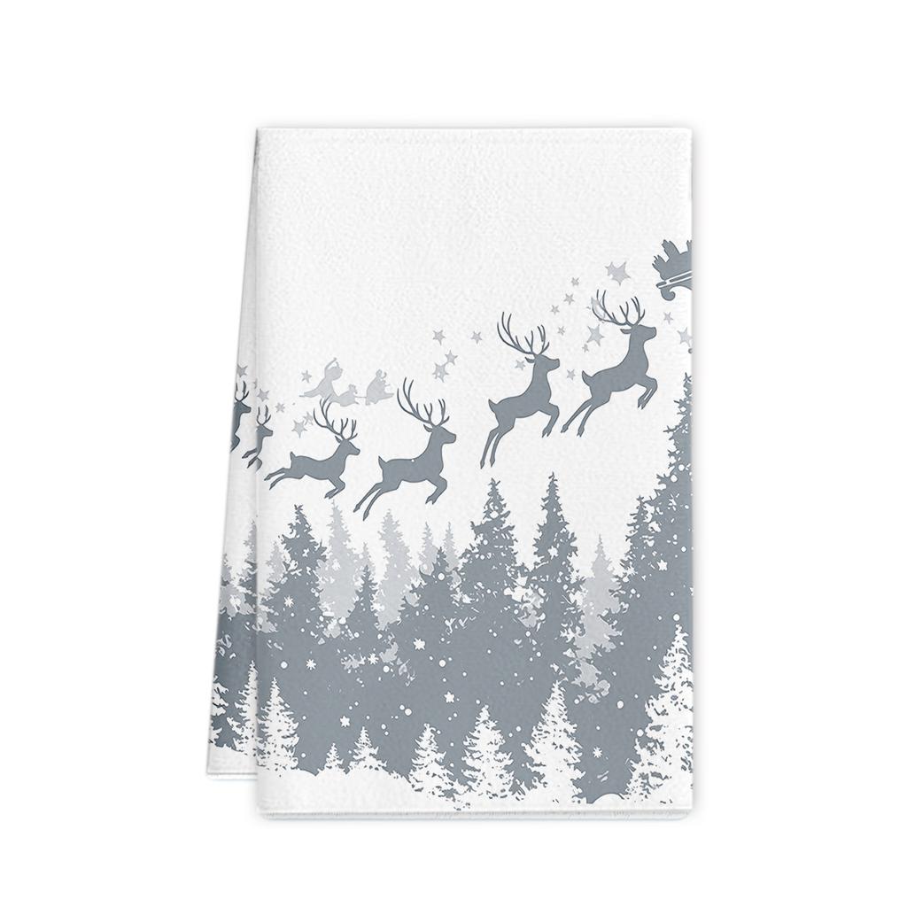 Рождественское полотенце 2025 новое трансграничное полотенце из микрофибры с принтом кухонное полотенце праздничное украшение
