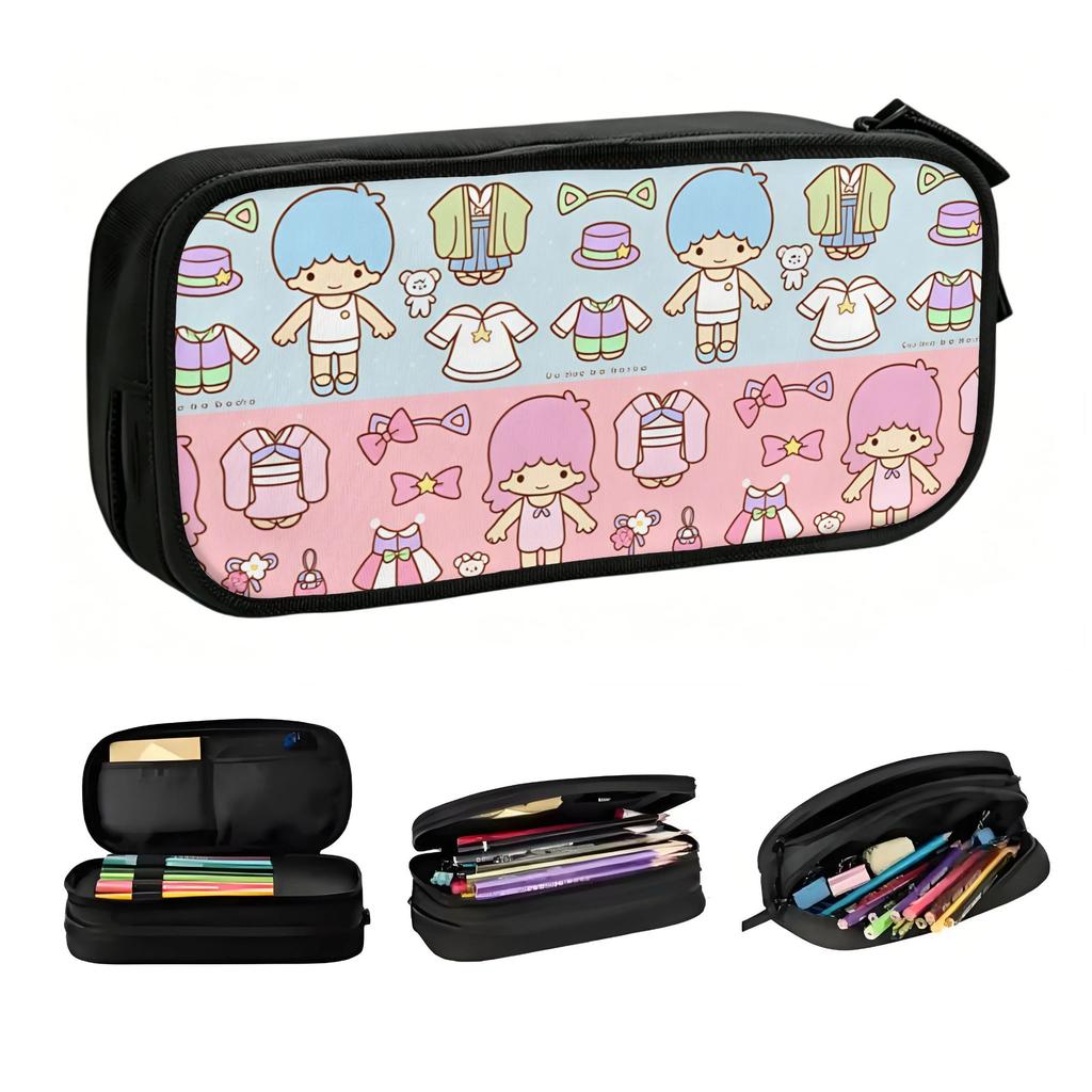 Little Twin Stars Cartoon Kawaii Pencil Case Girl Boy Large Capacity Kiki Lala Pencil Bag School Supplies