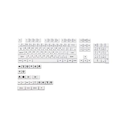 Колпачки клавиш из PBT-профиля 129 клавиш, японские колпачки клавиш с сублимационной краской для механической клавиатуры MX h, белые