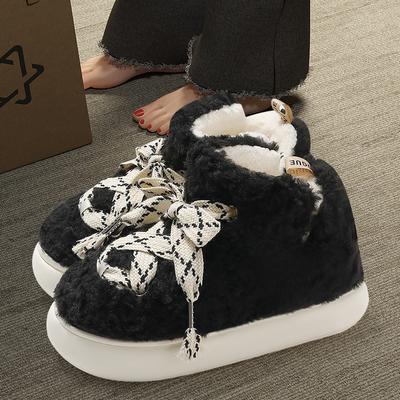 Мужские тапочки из хлопка, зимняя верхняя одежда, с закрытым каблуком, теплые и нескользящие, пара высоких мужских ботинок из овечьей шерсти и хлопка