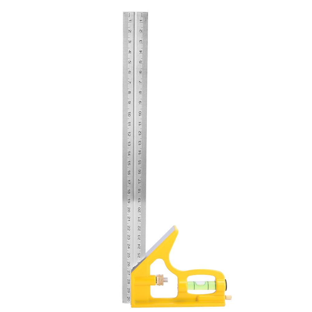 Регулируемый комбинированный угольник из нержавеющей стали, угломер 90 градусов, деревообрабатывающий измерительный инструмент