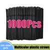 100-2000PCS Black Drinking Kunststof Straws Bar Party Wedding Kitchen Pajitas Plastique Beverage Straw Top Seller Wholesale