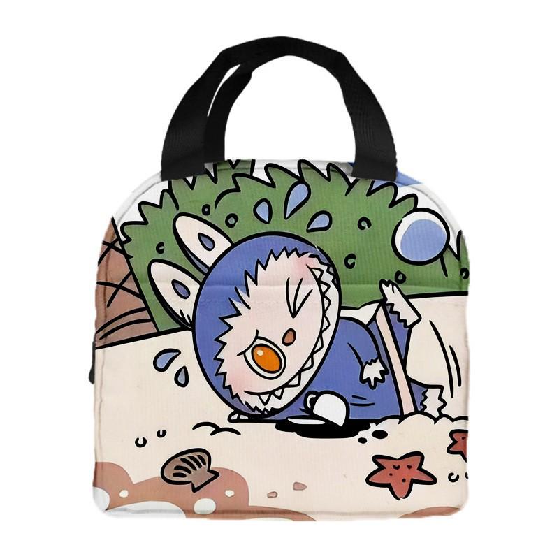 Labubu Cartoon Lunch Tote: Insulated Aluminum Foil Bento Bag for Students 5371