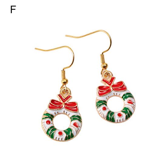 1 пара висячих серег Рождественская елка Снеговик капает масло Серьги Санта-Клауса ювелирный аксессуар