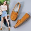 Women's Kilted Loafers Leather Driving Moccasins Comfort Flats Casual Slip On Nurse Minimalist Summer Maternity Shoes for Mother