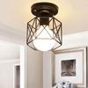 For Home Corridor Geometric Iron Ceiling Lamp Cover Black Ceiling Light Lampshade Cozy Decor