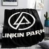 1PC Linkin Park Print Flannel Blanket, High quality Comfortable for All Seasons, Home Decor, Warmth and Comfort, Perfect for Christmas Gifts