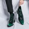 Men's Shoes Autumn New High-top Pointed Men's Boots Fashion Trend Martin Boots Personalized Side Zipper Glossy Patent Leather Boots