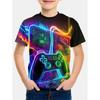 Game Console Themed Colorful Printed Fashionable Cool Boy T-shirt Creative Colorful Soft Comfortable Children's Short Sleeved T-shirt