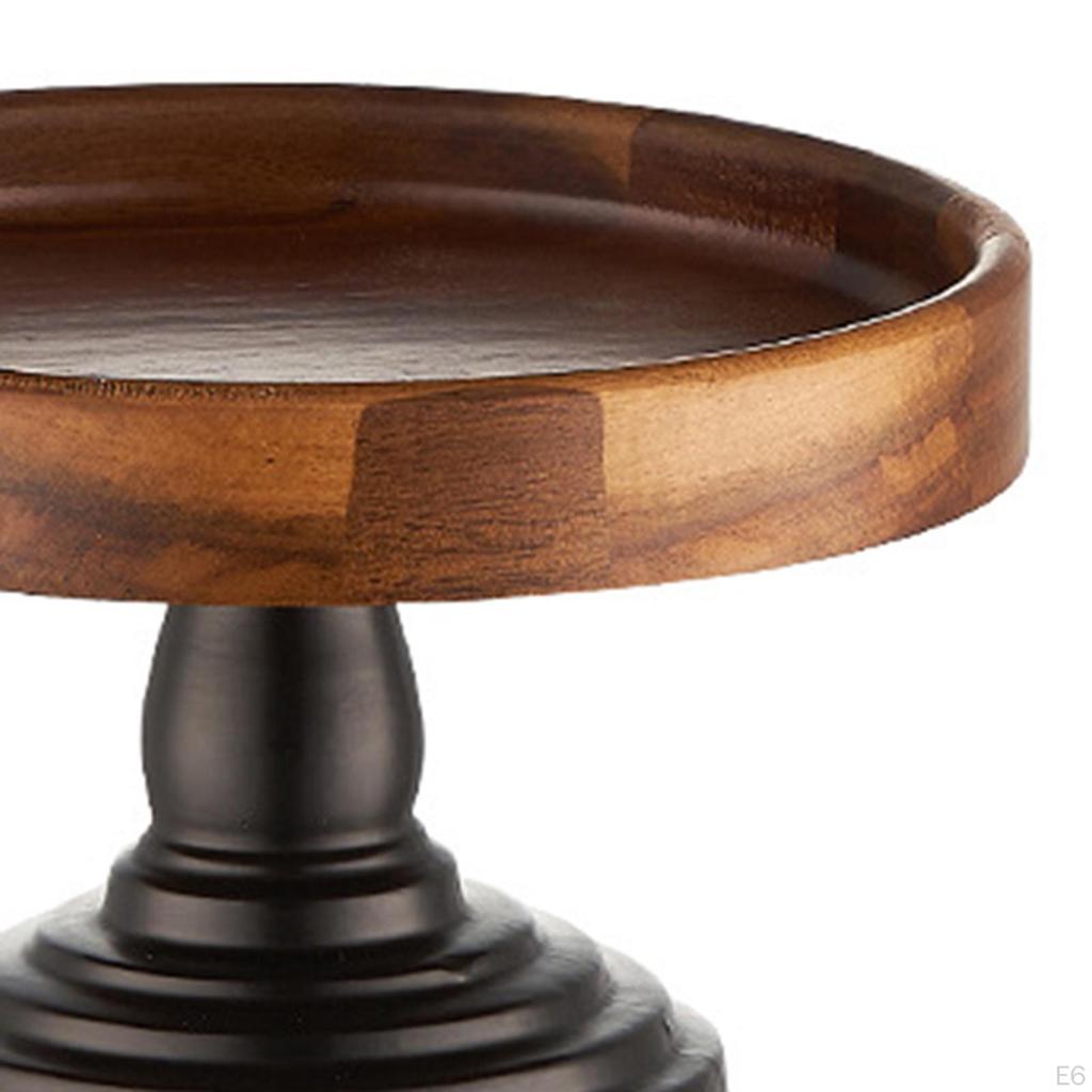 Cake Stand Display Rustic Decorative Round Wood Fruit Tray Dessert Table for