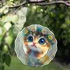 10 Inch Hanging Cat Wind Spinner Whimsical Garden Decor with 360 Hook Vibrant Cat Design for Outdoor Patio Yard Spring Summer Gift for Cat Lovers