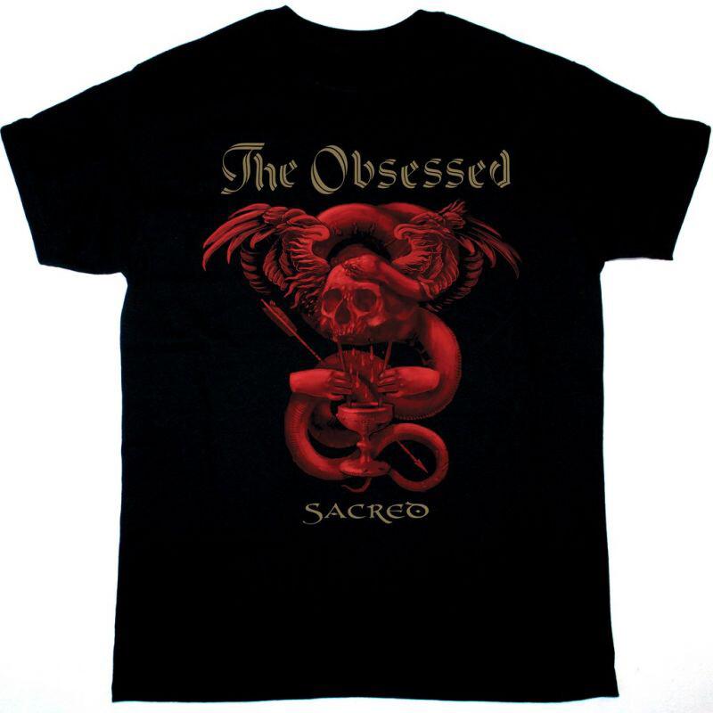 РАСПРОДАЖА Винтаж THE OBSESSED SACRED Хлопок Черный Все Размеры Унисекс Рубашка Унисекс Футболка
