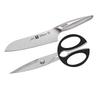 Zwilling Twin Fin 2 Kitchen Scissors Santoku All Stainless Made In Dishwasher Gift Twin Fin Japanese Multi-Purpose (2-Piece Set) - Knife, Steel,