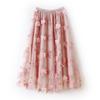 Spring and Autumn Women's Skirt Mesh Embroidery Half-body Skirt Gentle Temperament Mid-length Skirt Fresh Fairy Skirt