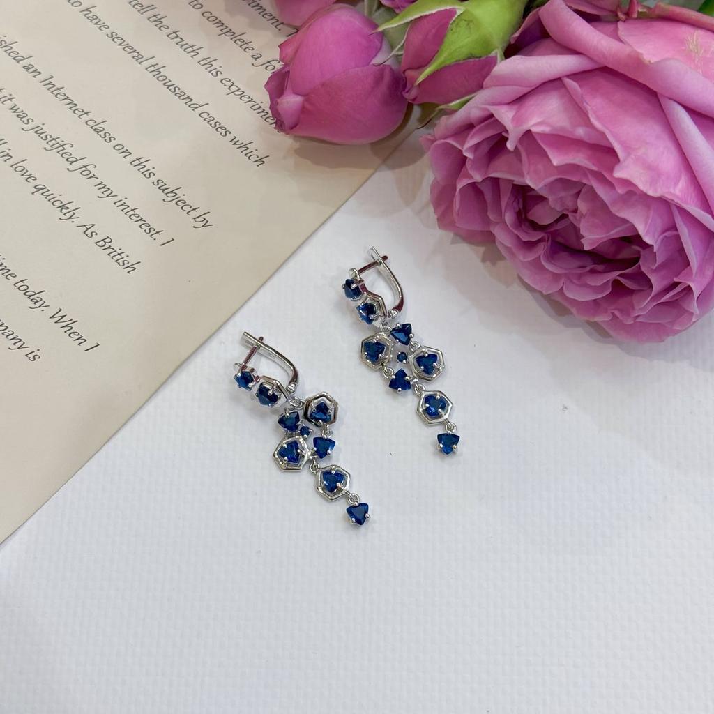 Серебряные серьги с сапфиром nano 3.625ct (2174660)