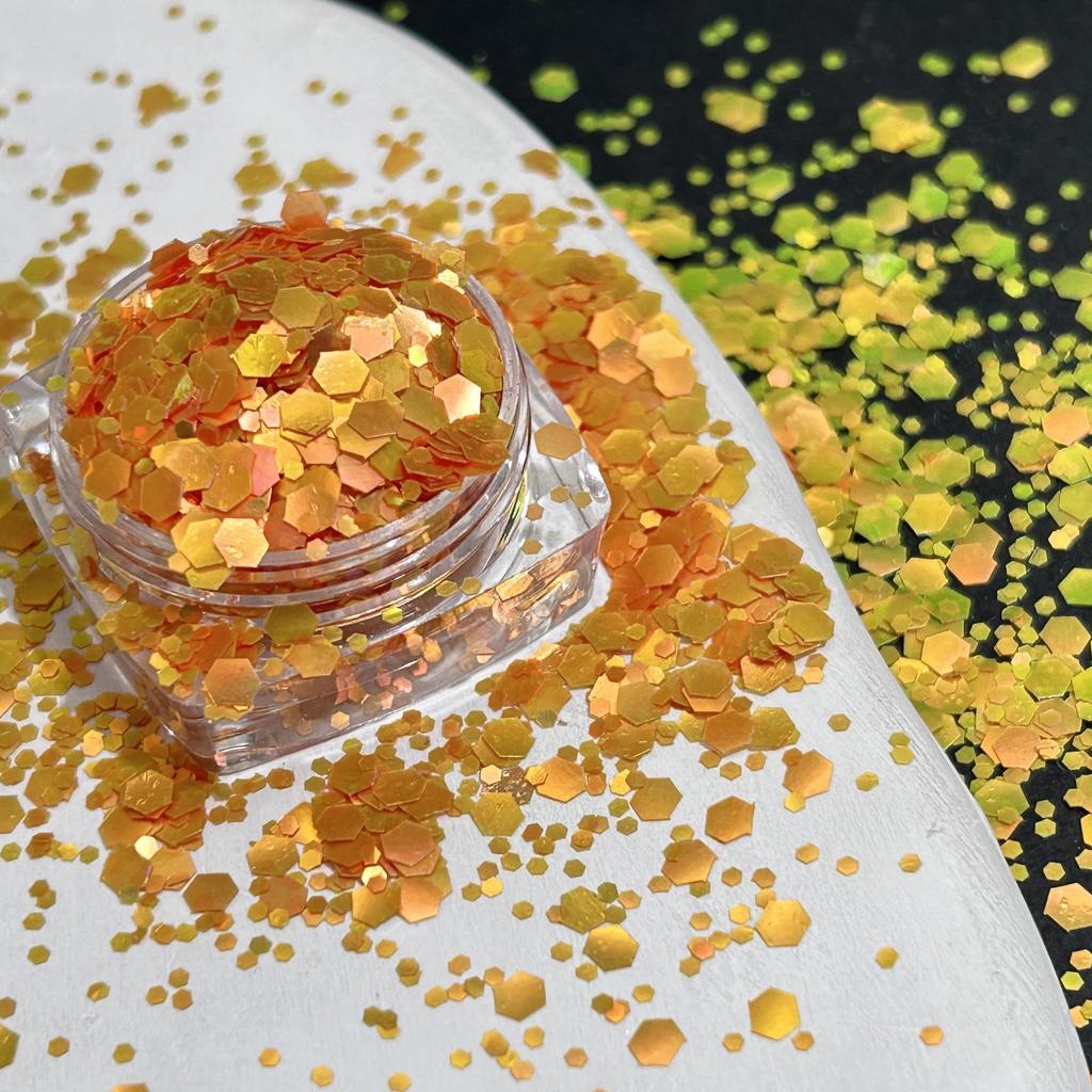 Gradient Matte Hexagon Nail Art Sequins - DIY Laser Glitter Powder Decorations.